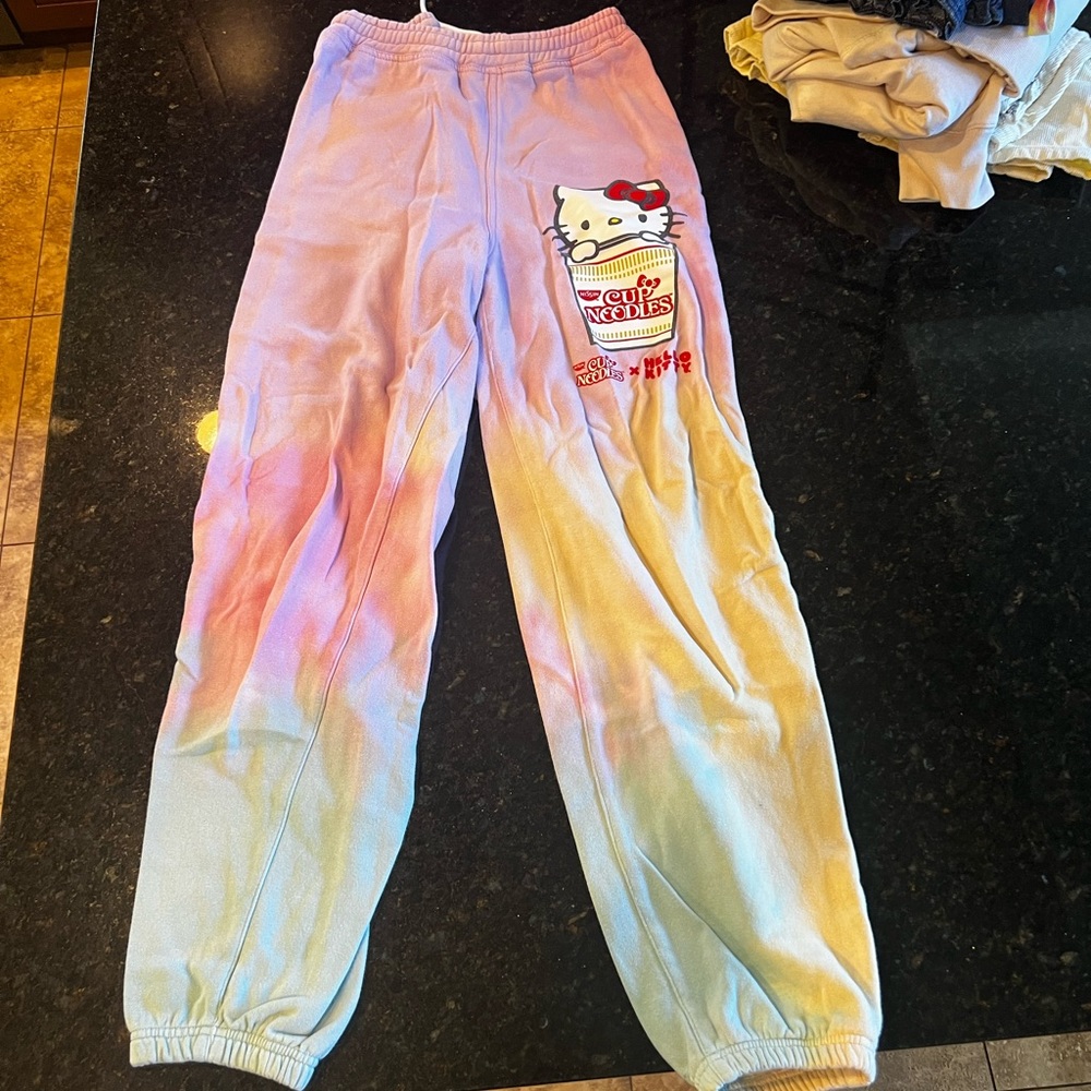 Hello Kitty x Cup of Noodles Tye Dye Sweatpants!